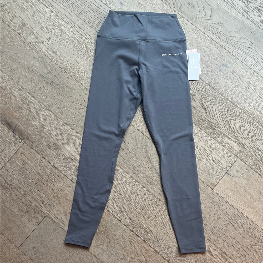 NWT Spiritual Gangster 'Intent' HR Gray Logo Leggings (Small) - Retail $88